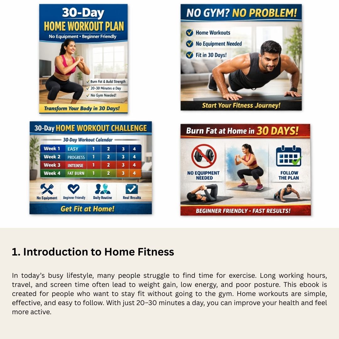 30-Day Home Workout Plan (No Equipment Required) - Image 2